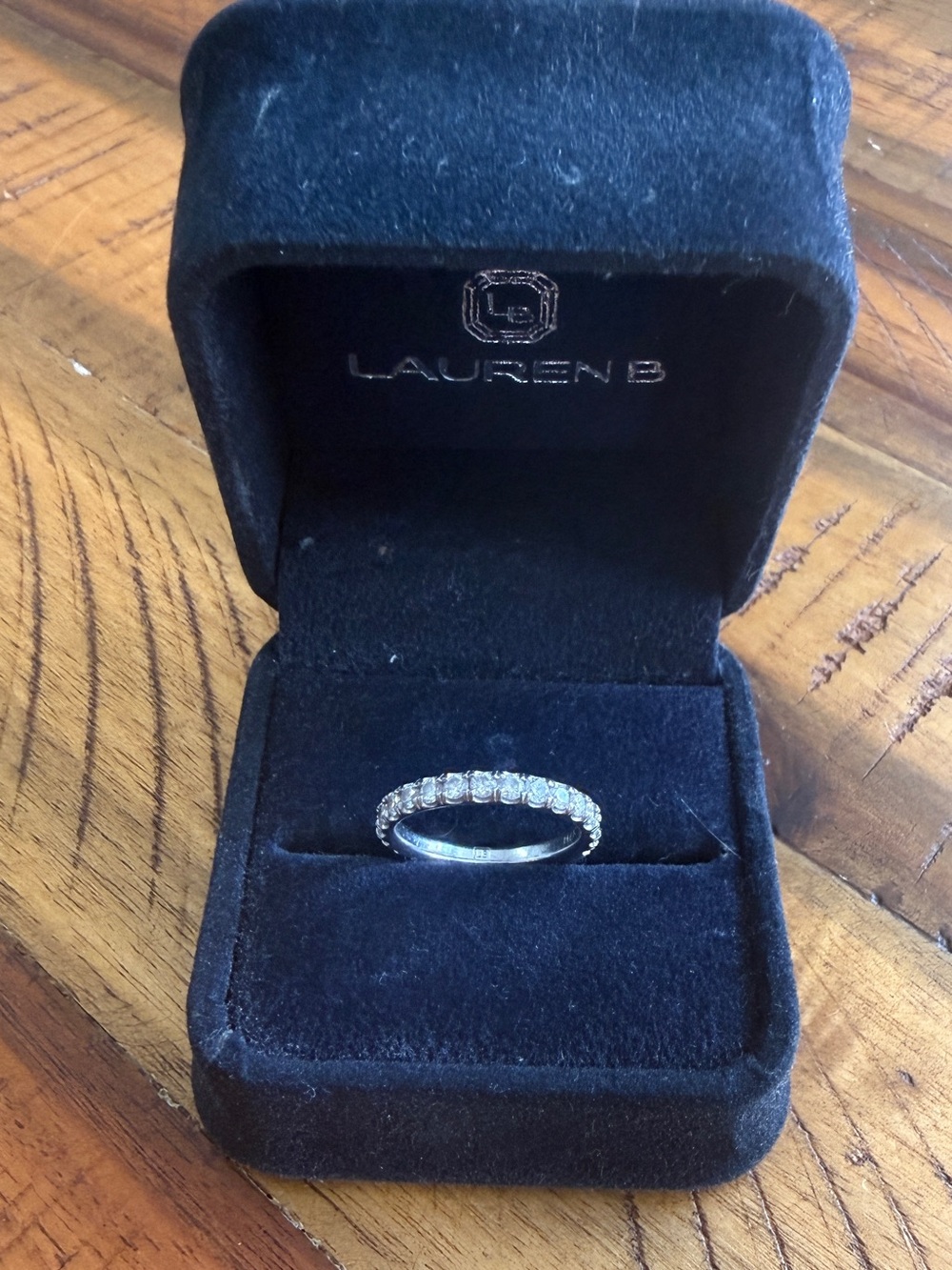 Lauren B 3/4 eternity wedding band ring platinum and 1.35 ctw diamonds sz 6